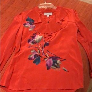 Brunt orange silk Classiques entier blouse